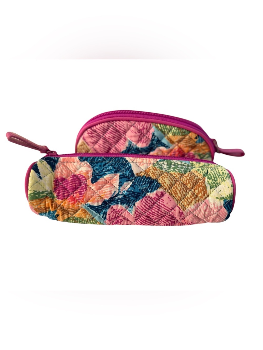 Vera Bradley Retired Superbloom Quilted Floral Cosmetic Pouches Set of 2 NWOT